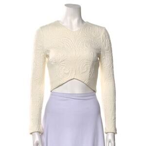 NICHOLAS Cream Textured Long Sleeve Blouse